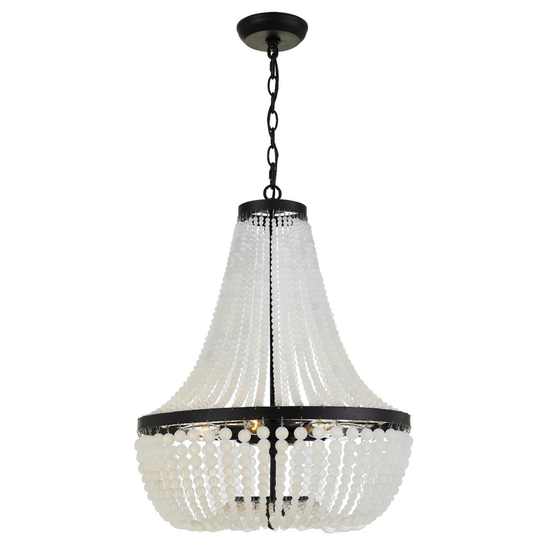 Crystorama 608-MK Rylee Six Light Chandelier Matte Black