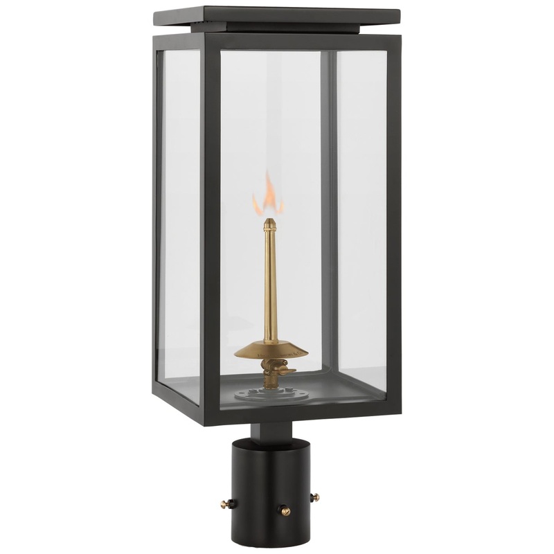 Gas Post Light from the Fresno Gas Collection in Matte Black Finish by Visual Comfort Signature
