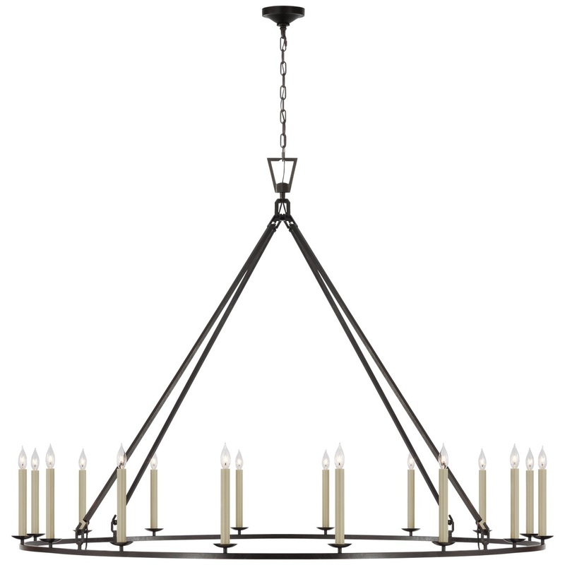 LED Chandelier from the Darlana Ring Collection in Aged Iron Finish by Visual Comfort Signature