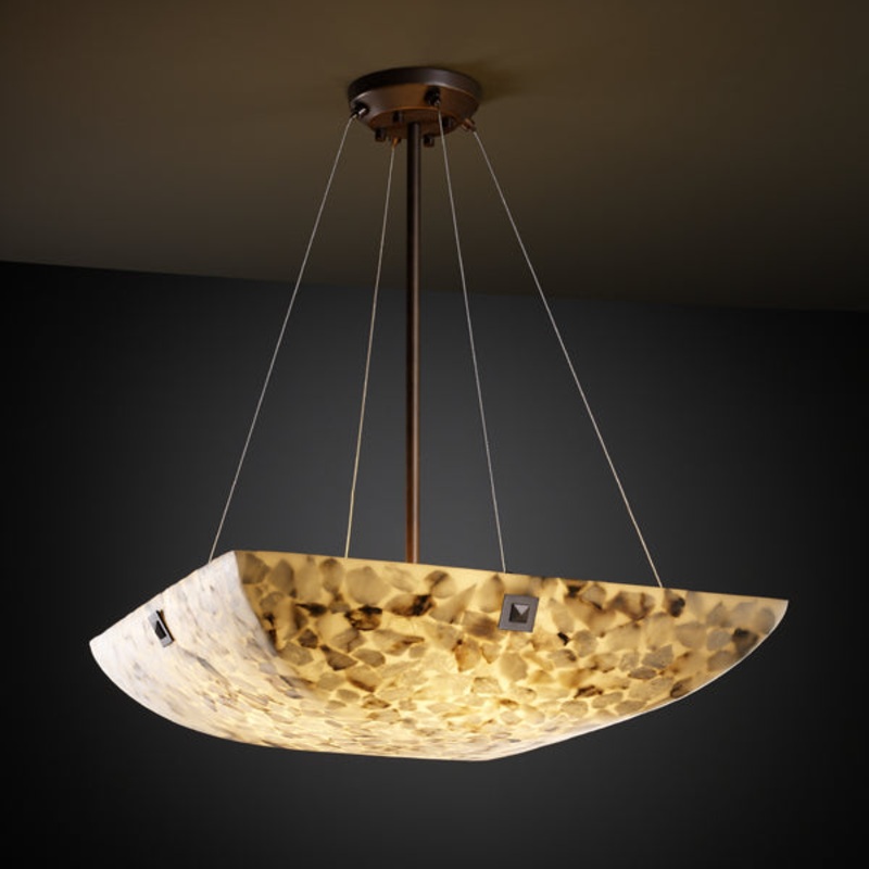 LED Pendant from the Alabaster Rocks! Collection in Dark Bronze Finish by Justice Designs