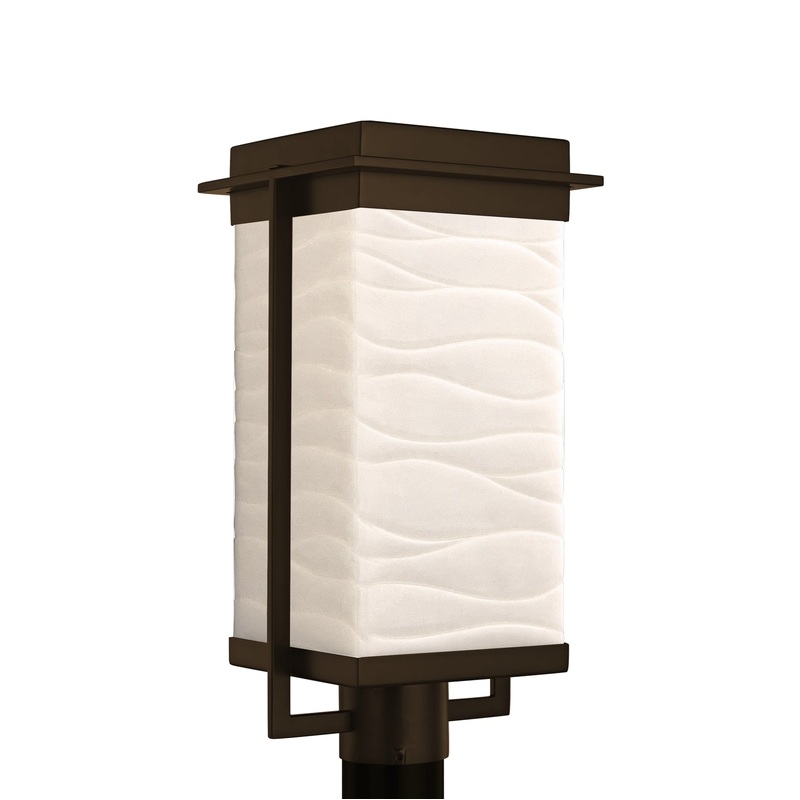 LED Post Mount from the Porcelina Collection in Dark Bronze Finish by Justice Designs