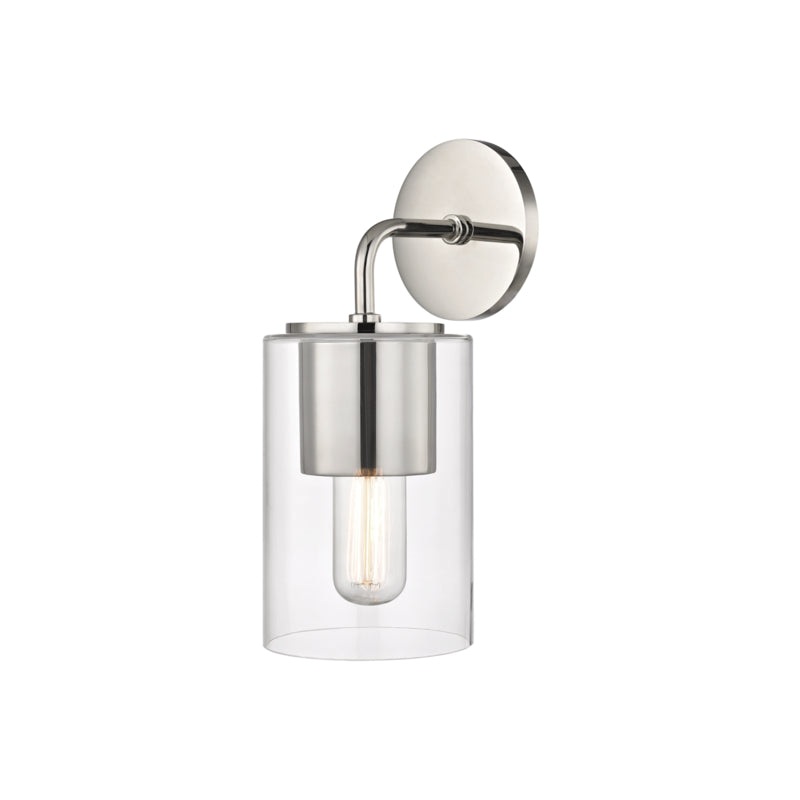 One Light Wall Sconce from the Lula Collection in Polished Nickel Finish by Mitzi