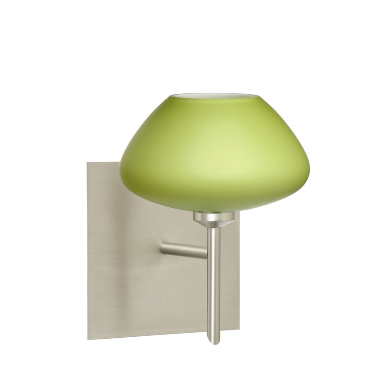 One Light Wall Sconce from the Peri Collection in Satin Nickel Finish by Besa