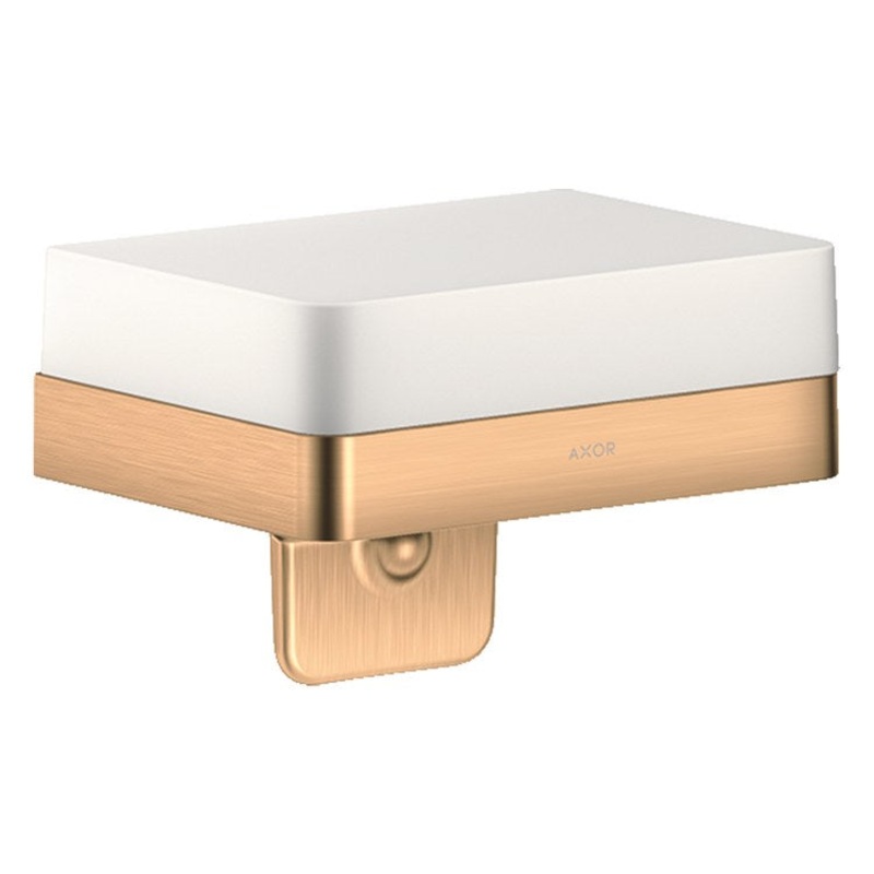 Soap Dispenser Universal SoftSquare Brushed Bronze Recessed Wall Mount Glass with Shelf 6 Ounce