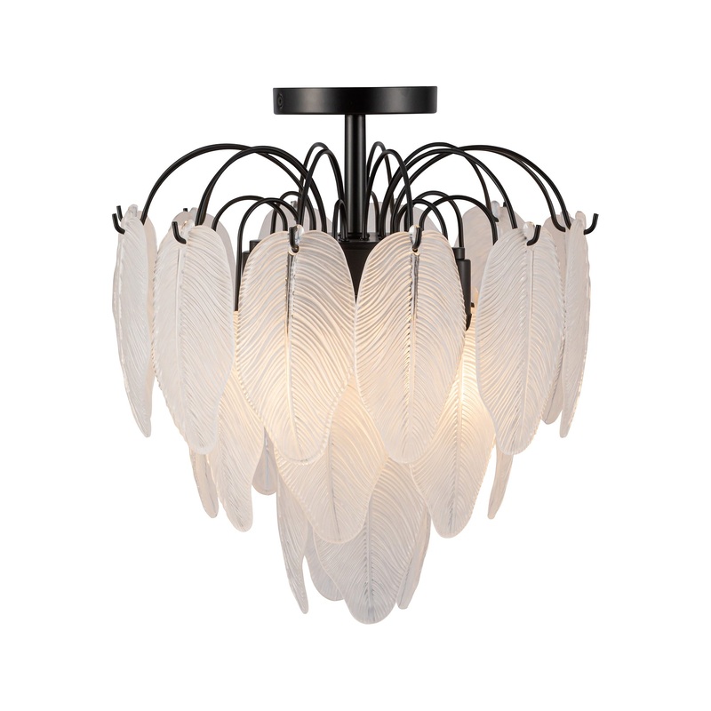 Alessia Semi Flush Mount Light – Black