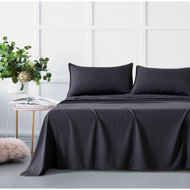 Bamboo Microfibre Sheet Set – Charcoal – Double