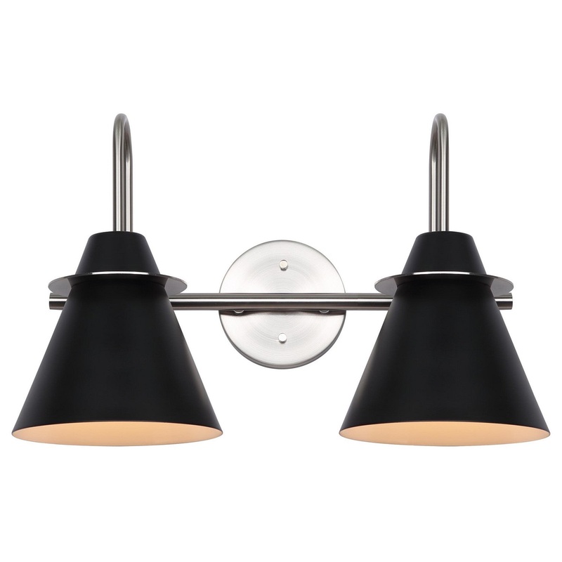 Canarm IVL1076A02BKN Talia Two Light Vanity Brushed Nickel/Matte Black