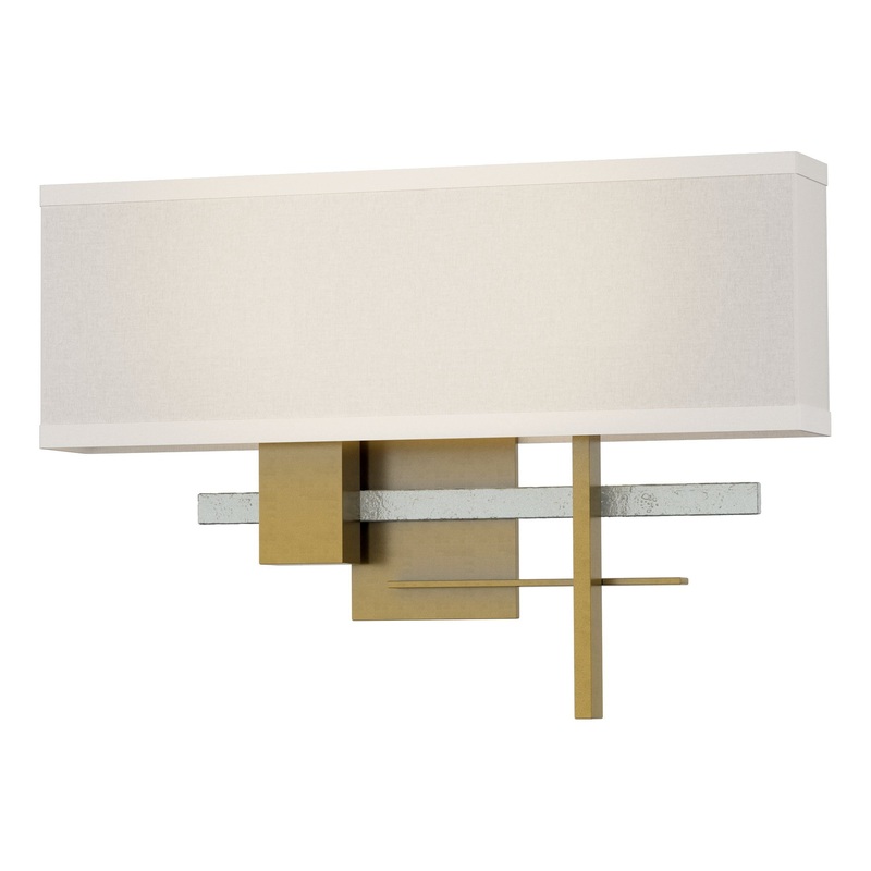 Cosmo Sconce Modern Brass Vintage Platinum Flax Shade (SE)