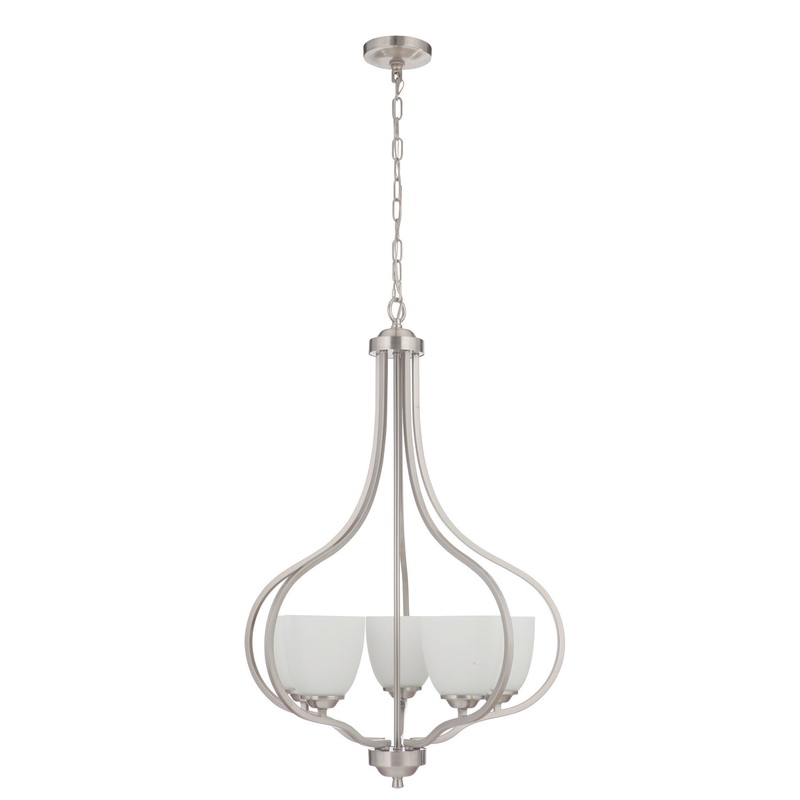 Craftmade 49935-BNK-WG Serene Five Light Foyer Pendant Brushed Polished Nickel (Discontinued)