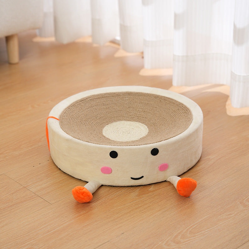 Cute White and Pink Chibi Maruko-chan Cat Scratching Post and Lounger – 41cm Cat Scratch-Proof Basin