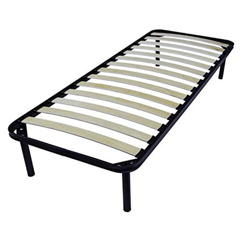 DOLCI SOGNI Rete Letto Singolo 90×200 cm Altezza 35cm, 4 Piedi Letto con Fissaggio a Doppio Bullone, Rete Singola con Doghe di Legno Pratica e Stabile, Rete Singola Doghe 90×200 – 100% Made in Italy