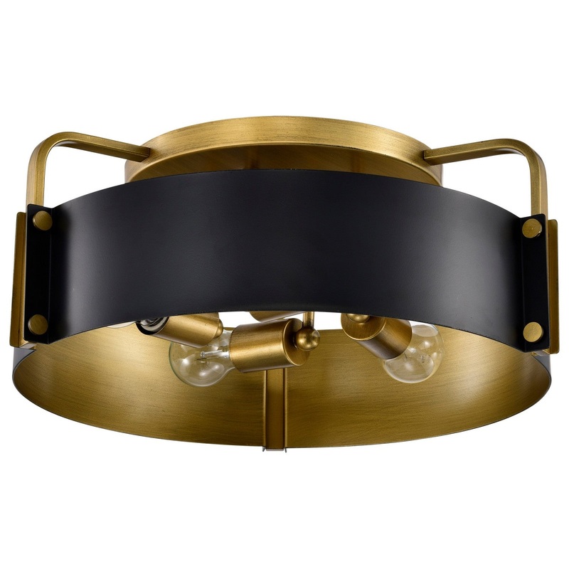 Four Light Semi Flush Mount from the Altos Collection in Matte Black Finish by Nuvo Lighting
