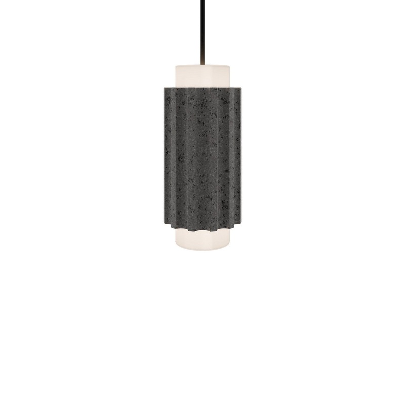 LED Mini Pendant from the Caviar Collection in Bassalt Stone/Black Finish by Modern Forms