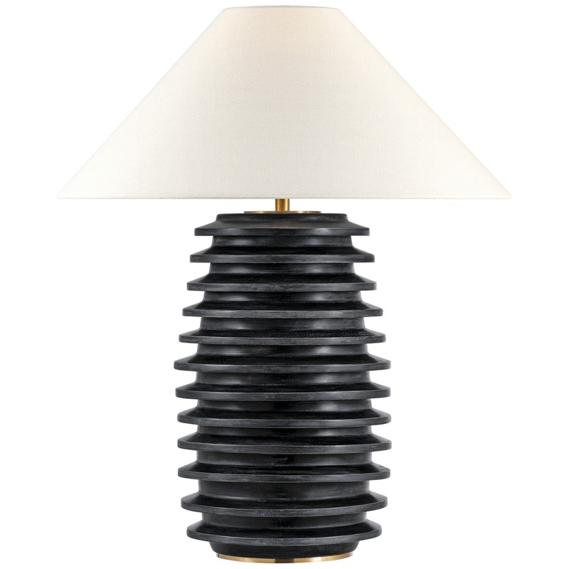 LED Table Lamp from the Crenelle Collection in Ebonized Birch Finish by Visual Comfort Signature