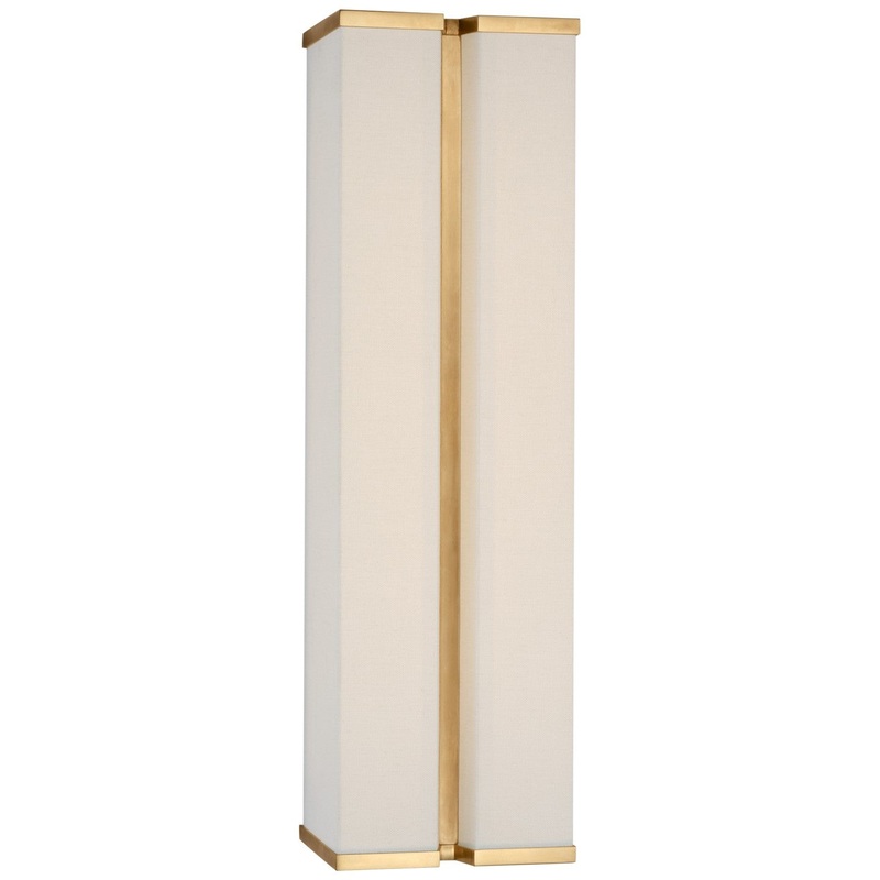 LED Wall Sconce from the Vernet Collection in Hand-Rubbed Antique Brass And Linen Finish by Visual Comfort Signature