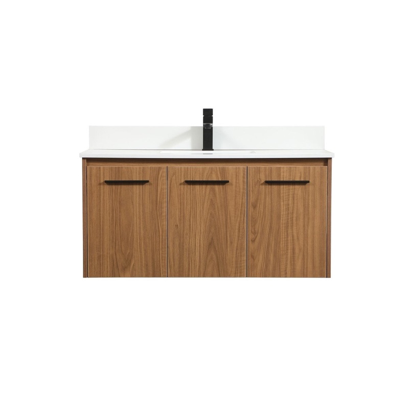 Single Bathroom Vanity from the Penn Collection in Walnut Brown Finish by Elegant Lighting