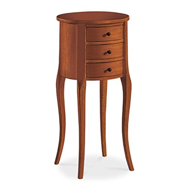 Spazio Casa Comodino Fagiolino classico in legno 3 cassettini – Noce