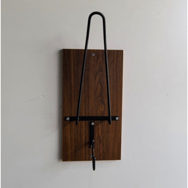 Wooden type Wall Mounted Motorcycle Helmet Holder – Heavy-Duty Gear Rack with Jacket Hook for Helmets, Coats & Accessories