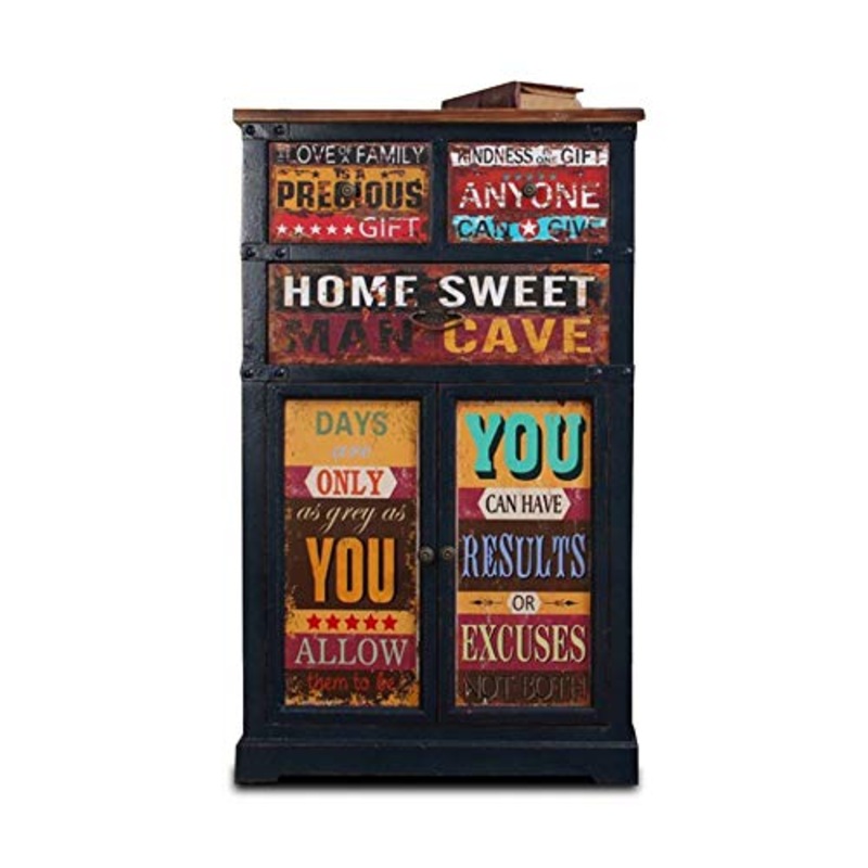 YLiansong-home Cassettiera Ripostiglio Gabinetto Accent Fianco del Mobile Soggiorno Camera da Letto Multifunzionale Corridoio credenza in Legno (Color : Black, Size : 60x30x98cm)