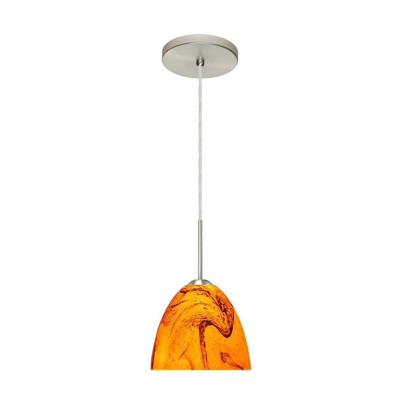 Besa 1BT-7572HB-HAL-SN Sasha One Light Pendant Satin Nickel
