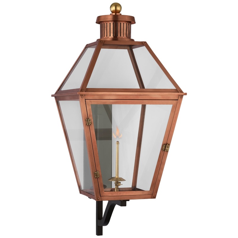 Gas Wall Lantern from the Stratford Gas Collection in Soft Copper Finish by Visual Comfort Signature