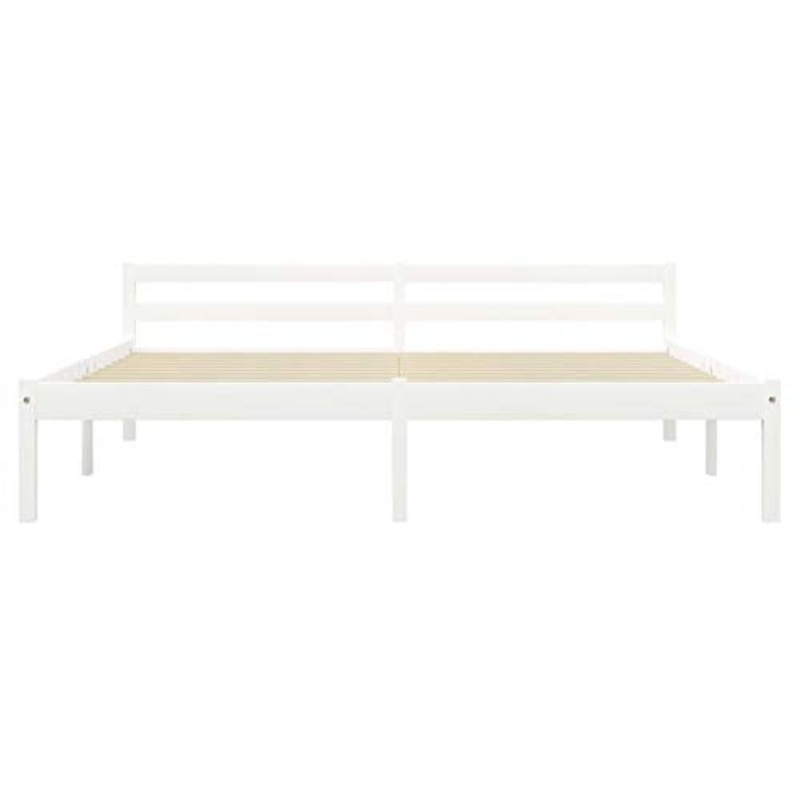 Lasamot Struttura Letto in Legno massello di Pino Bianco, giroletto per Camera da Letto Famiglia Pratico giroletto in Stile Moderno 206 x 166 x 60 cm (Lunghezza x Larghezza x Altezza) con 4 cassetti