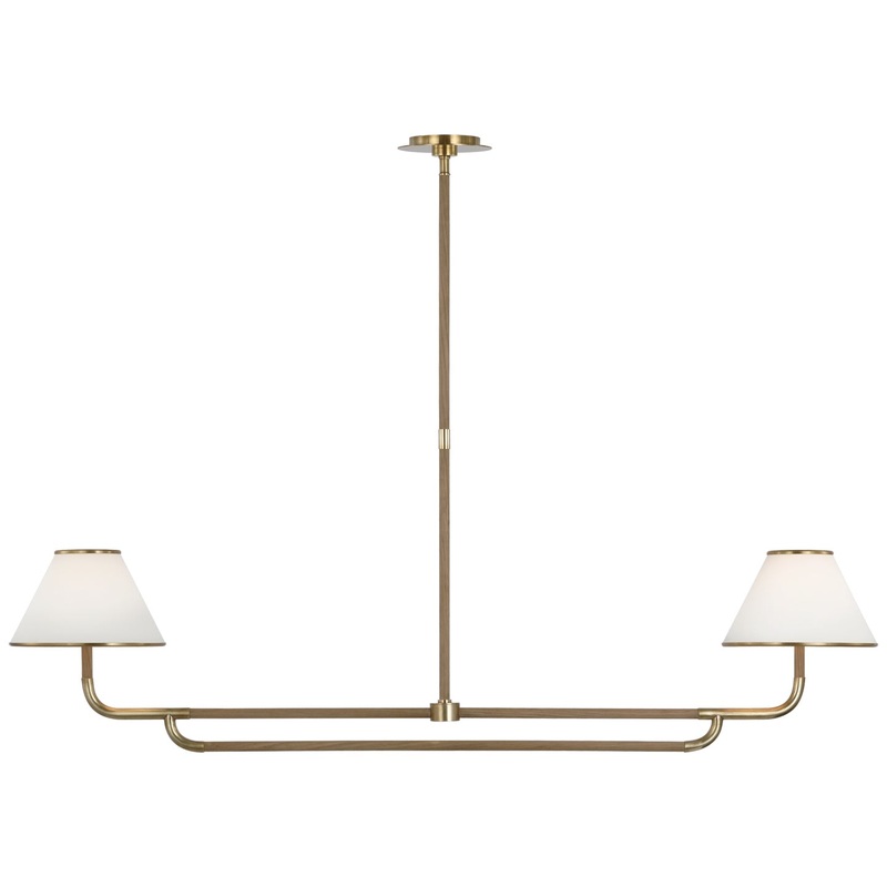 LED Chandelier from the Rigby Collection in Soft Brass And Natural Oak Finish by Visual Comfort Signature