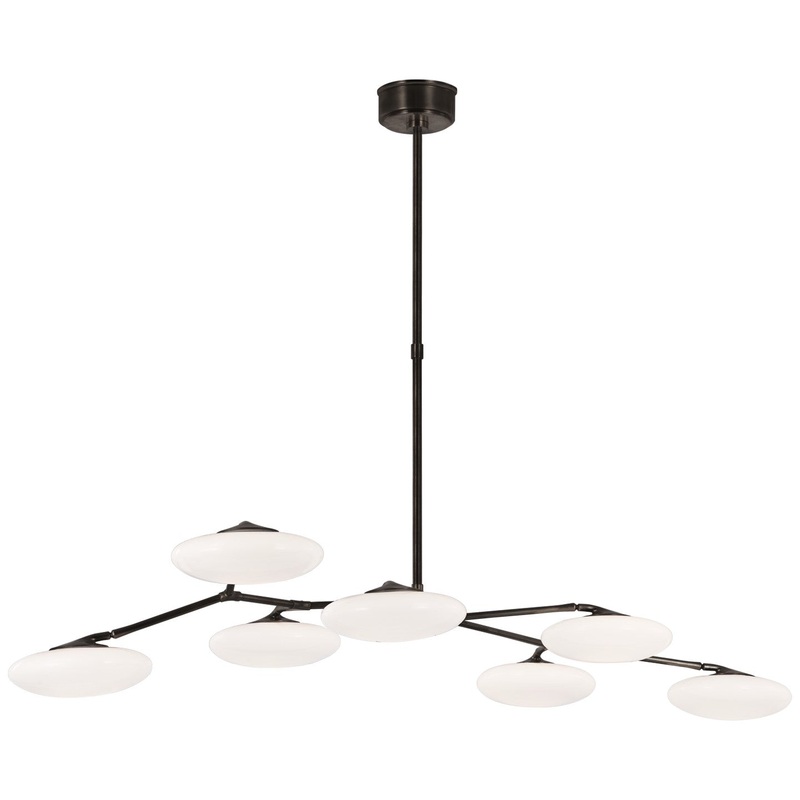 LED Linear Chandelier from the Brindille Collection in Gun Metal Finish by Visual Comfort Signature