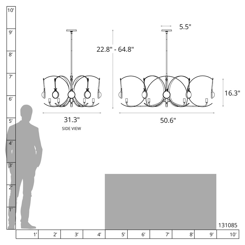 Optic 8-Light Oval Pendant Sterling Oil Rubbed Bronze