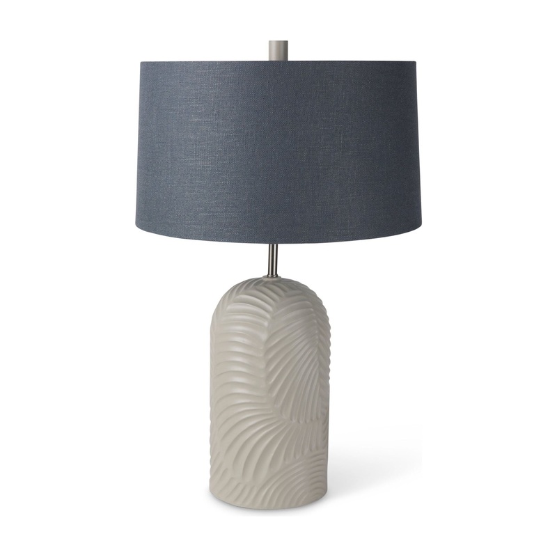 Quinn Table Lamp Beige | Navy Shade