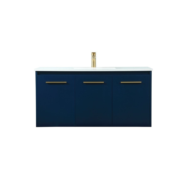 Single Bathroom Vanity from the Penn Collection in Blue Finish by Elegant Lighting