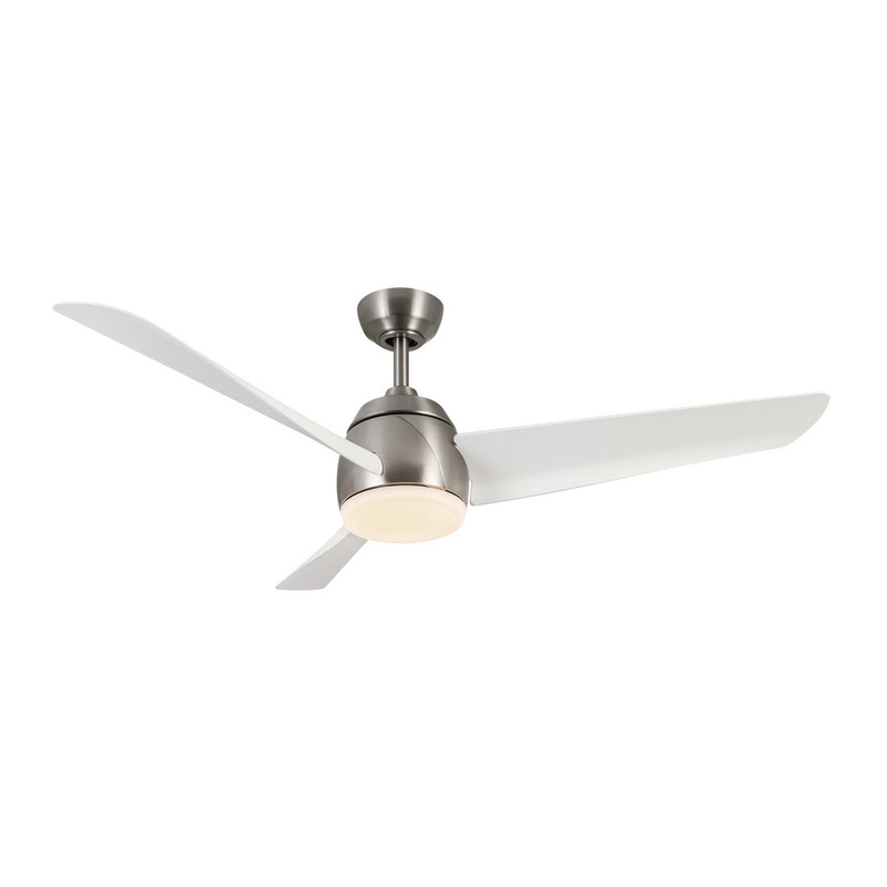 54″Ceiling Fan from the Thalia Collection in Brushed Nickel/Matte White Finish by Kuzco Lighting