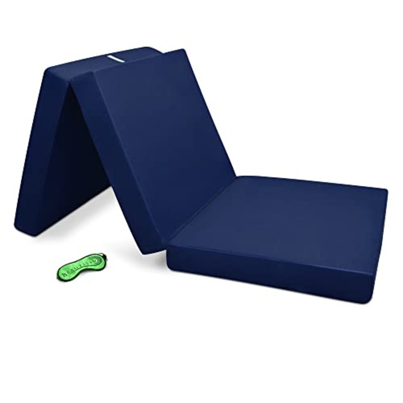 Beautissu Materasso da Campeggio Pieghevole – Materasso Pieghevole Ospiti – Campix 80×195 cm – Soffice Confortevole e Funzionale – Blu – Materasso Traspirante in Microfibra – Lettino da Viaggio