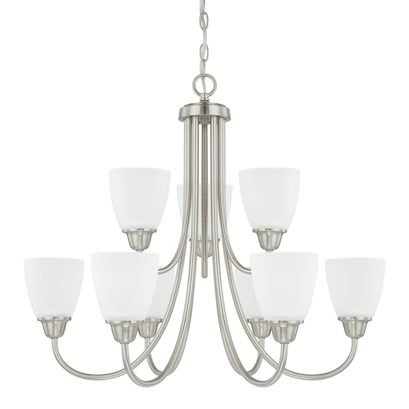 Capital Lighting 415191BN-337 Trenton 9 Light Chandelier Brushed Nickel