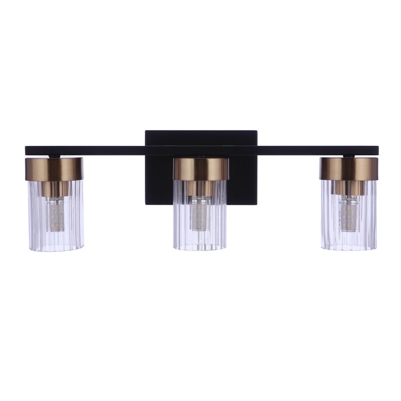 Craftmade 11819FBSB3 Bond Street Three Light Vanity Flat Black/Satin Brass