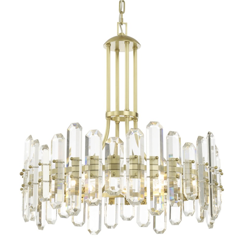 Crystorama BOL-8888-AG Bolton Eight Light Chandelier Aged Brass