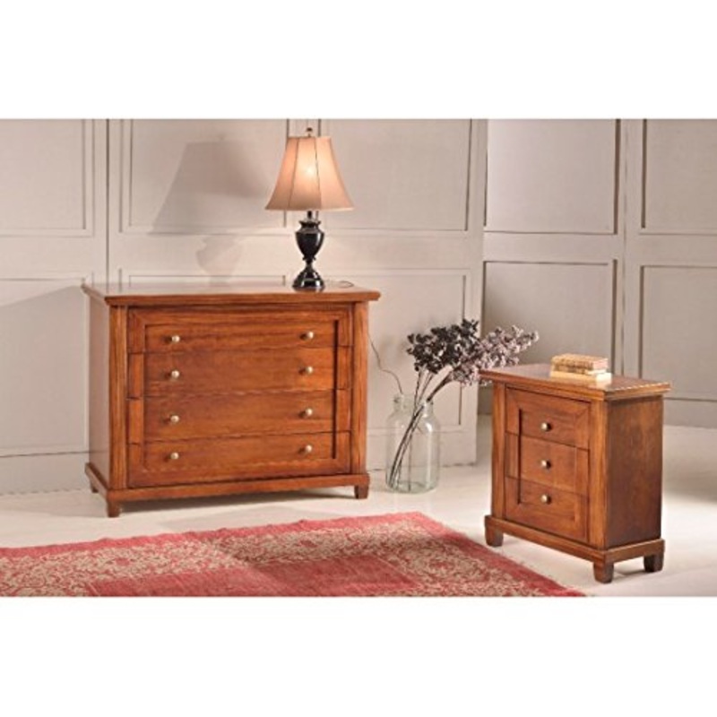 ESTENSE Como + 2 Comodini in Legno Colore Noce Scuro