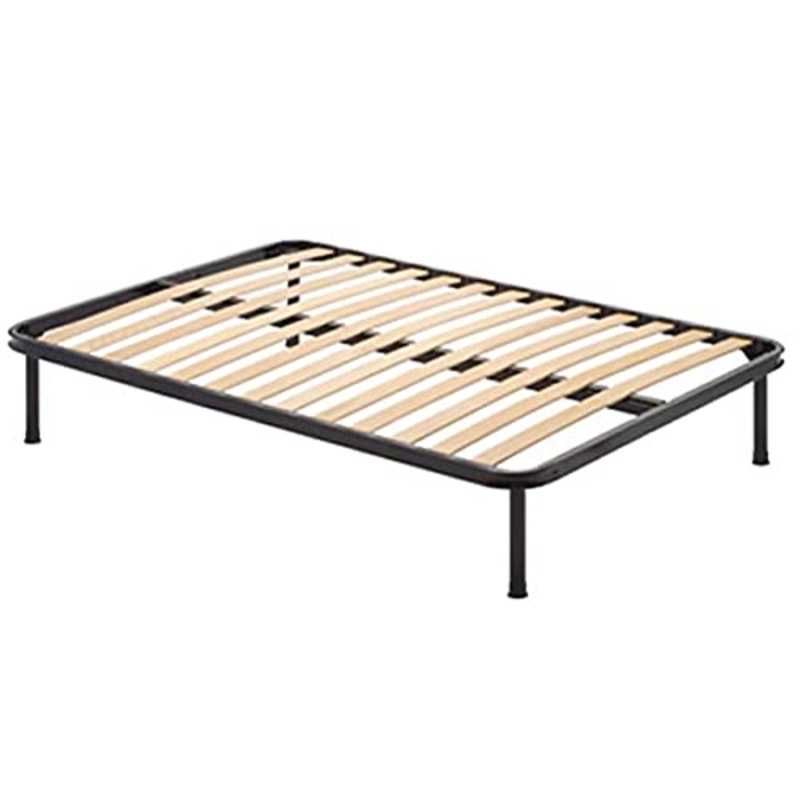 Europrimo Rete a doghe 1 Una Piazza e Mezza 120×200 cm Struttura in Ferro con doghe in Legno Ortopedica Piedi 30 cm smontabili Inclusi