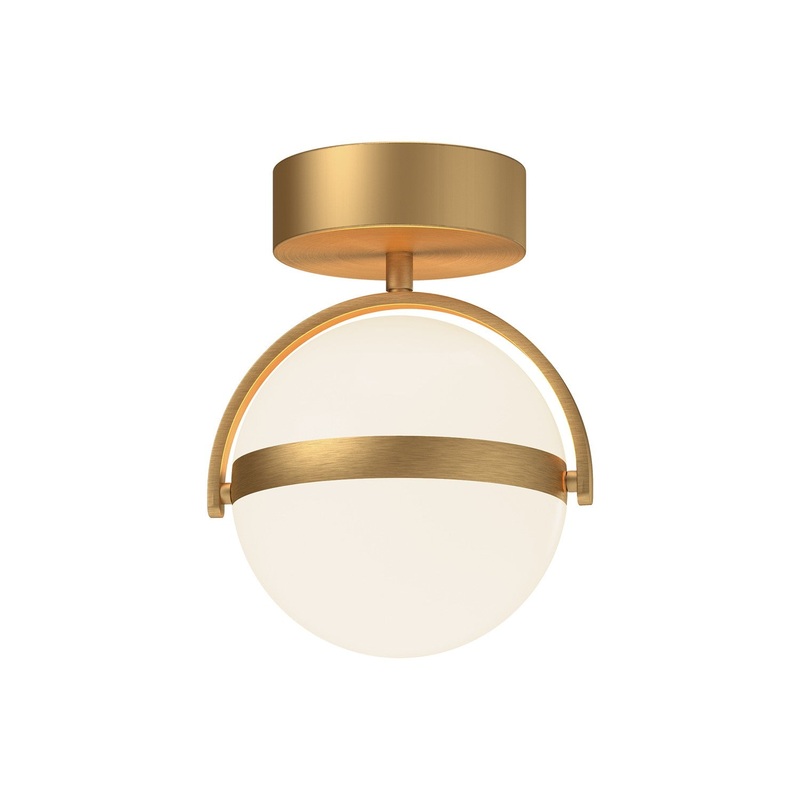 LED Flush Mount from the Globo Collection in Brushed Gold|Matte Black Finish by Alora