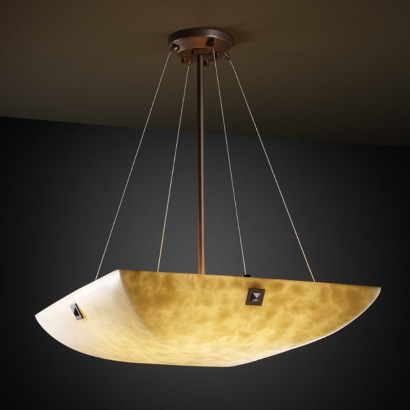 LED Pendant from the Clouds Collection in Dark Bronze Finish by Justice Designs