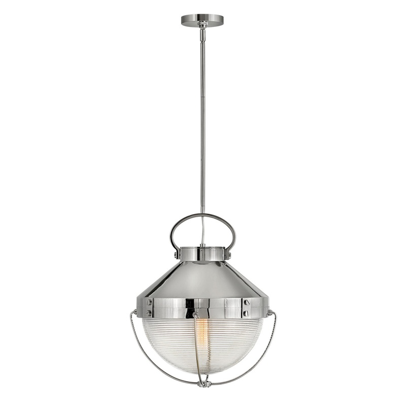 LED Pendant from the Crew Collection in Polished Nickel Finish by Hinkley