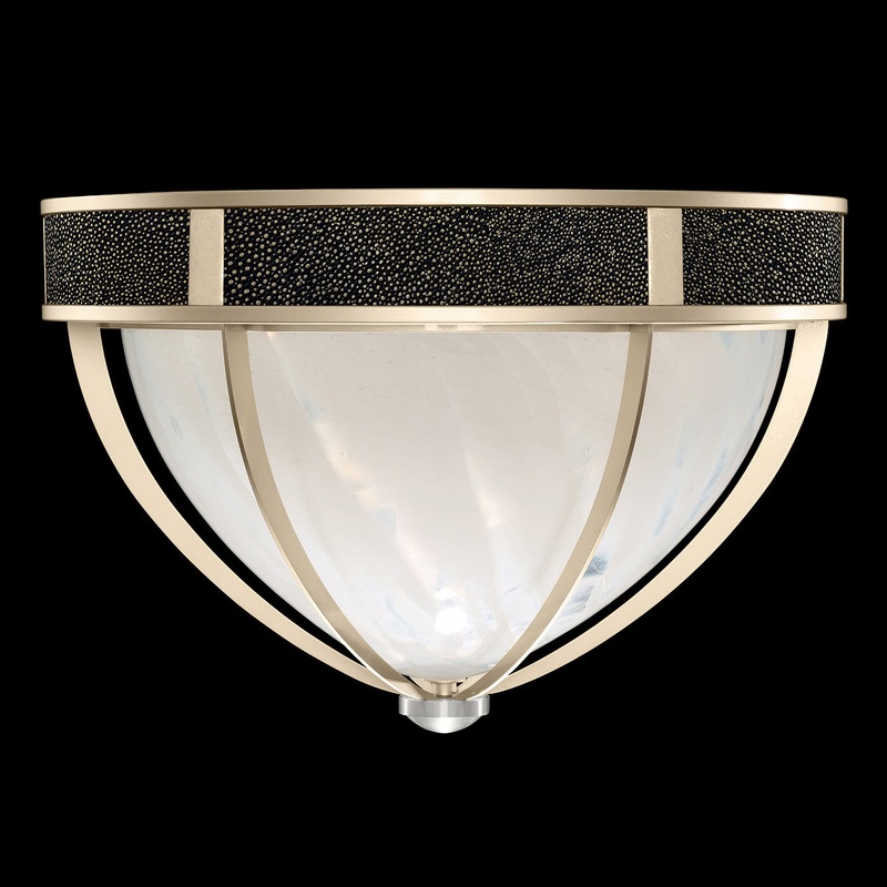 Mirage 18.75″W Round Flush Mount Champagne/Nickel/Black Knight