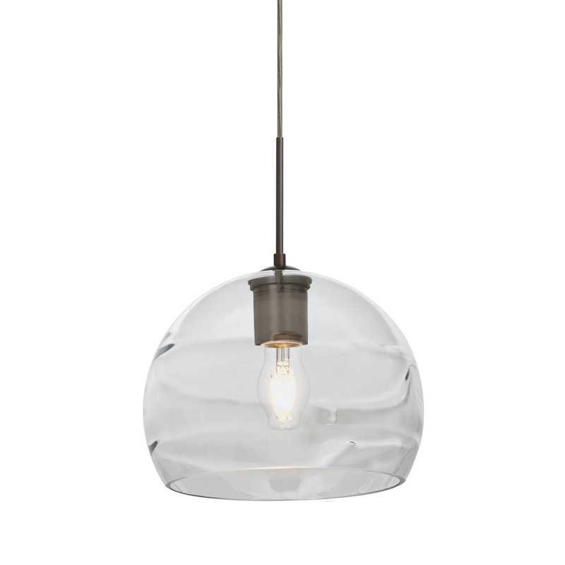 One Light Pendant from the Spirit Collection in Bronze Finish by Besa
