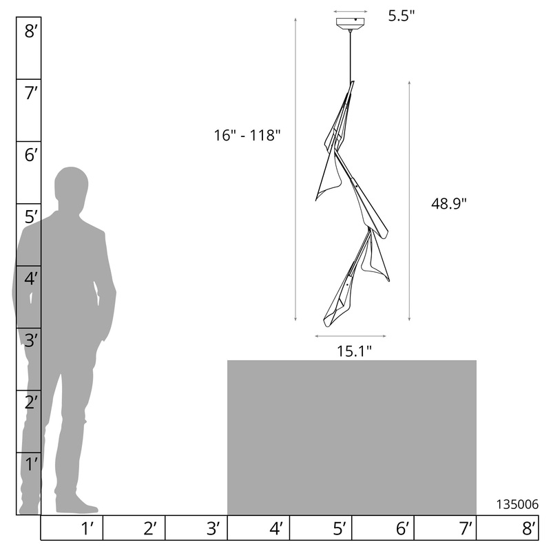 Plume 5-Light LED Pendant White Bronze