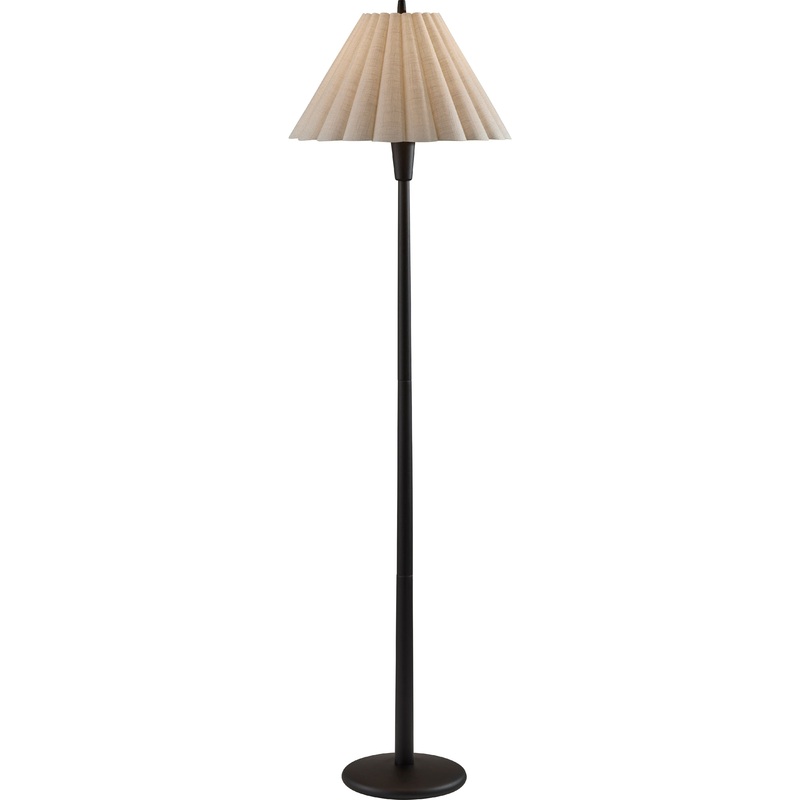 Scallop Floor Lamp Black Wood