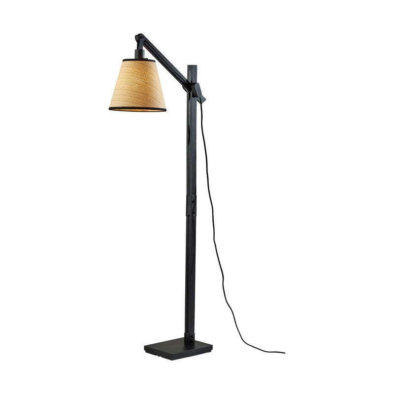 Walden Floor Lamp Black Metal & Black Wood