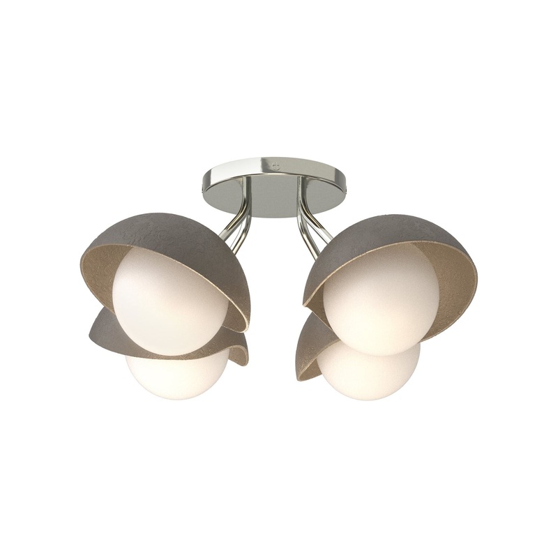 Brooklyn 4-Light Single Shade Semi-Flush Sterling Dark Smoke