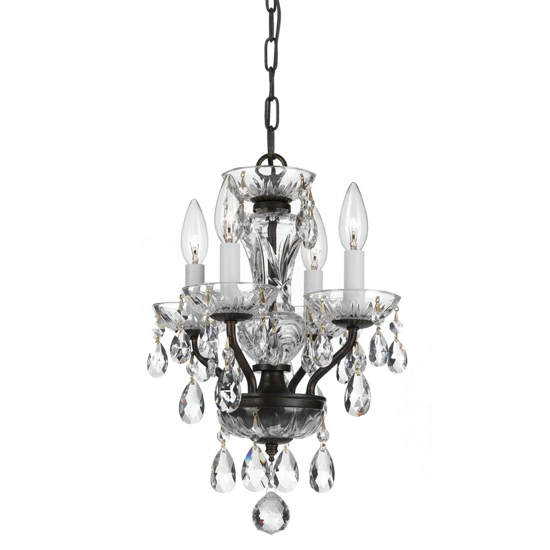 Crystorama 5534-EB-CL-S Traditional Crystal Four Light Chandelier English Bronze