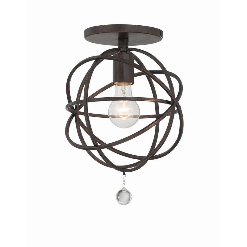Crystorama 9220-EB_CEILING Solaris One Light Semi Flush Mount English Bronze