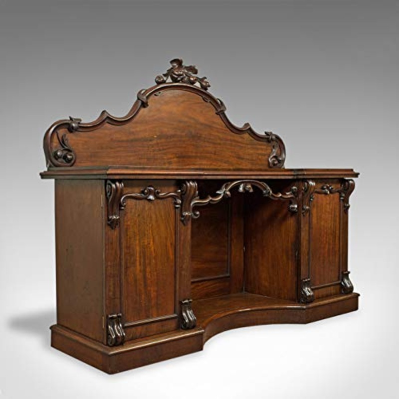 Grande credenza antica, inglese, vittoriano, mogano, com, circa 1850